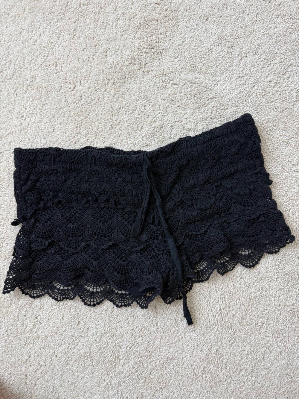 Lost Black Crochet Lace Women's Shorts